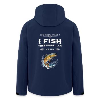 Pêche humour - Veste softshell homme en polyester recyclé Stanley/Stella - marine - Dos - AI Model Male 185 light (185cm)