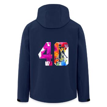 40. GEBURTSTAG BASKETBALL NUMMER 40 - Recycelte Männer Softshell-Jacke von Stanley/Stella - Navy - Hinten - AI Model Male 185 light (185cm)