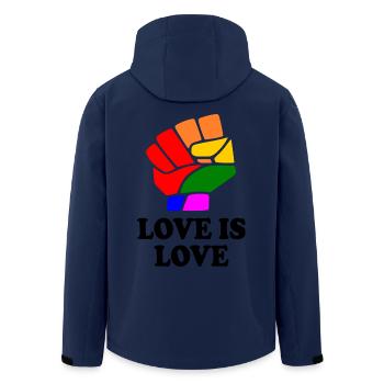 Love is love - Recycelte Männer Softshell-Jacke von Stanley/Stella - Navy - Hinten - AI Model Male 185 light (185cm)