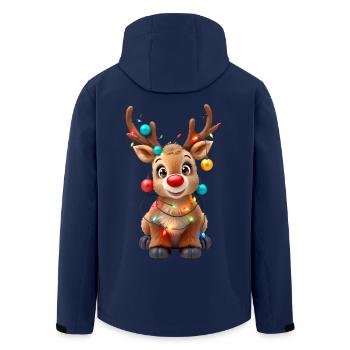 Rentier rote Nase Rudolph Weihnachten Lichterkette - Recycelte Männer Softshell-Jacke von Stanley/Stella - Navy - Hinten - AI Model Male 185 light (185cm)