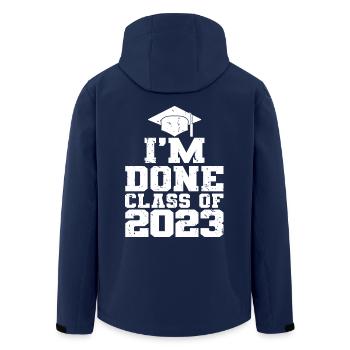 Ich bin fertig Klasse von 2023 Abschlussfeier Geschenk - Recycelte Männer Softshell-Jacke von Stanley/Stella - Navy - Hinten - AI Model Male 185 light (185cm)