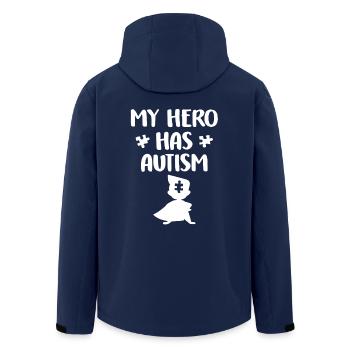 My Hero Has Autism - Men’s Recycled Softshell Jacket by Stanley/Stella - navy - Back - AI Model Male 185 light (185cm)