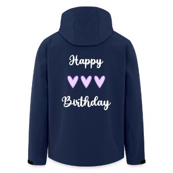 JAHRESTAG. ALLES GUTE ZUM GEBURTSTAG!. ALLES GUTE ZUM GEBURTSTAG!. - Recycelte Männer Softshell-Jacke von Stanley/Stella - Navy - Hinten - AI Model Male 185 light (185cm)