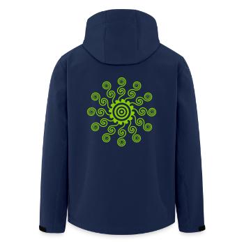 spiral flow - Men’s Recycled Softshell Jacket by Stanley/Stella - navy - Back - AI Model Male 185 light (185cm)