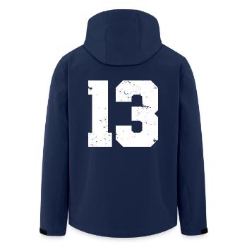 Cool Number 13 - 13 Years Old 13th Birthday Gift - Men’s Recycled Softshell Jacket by Stanley/Stella - navy - Back - AI Model Male 185 light (185cm)