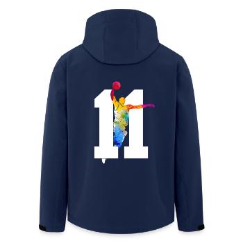 NUMBER 11 BASKETBALL 11TH BIRTHDAY - Men’s Recycled Softshell Jacket by Stanley/Stella - navy - Back - AI Model Male 185 light (185cm)