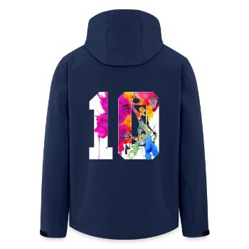 10E ANNIVERSAIRE BASKET-BALL NUMÉRO 10 - Veste softshell homme en polyester recyclé Stanley/Stella - marine - Dos - AI Model Male 185 light (185cm)