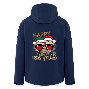 Silvester Outfit Happy New Year Weinglas Rotwein - Recycelte Männer Softshell-Jacke von Stanley/Stella - Navy - Hinten - AI Model Male 185 light (185cm)