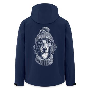 Dackel Pudelmütze Mütze Teckel Hunde Hund - Recycelte Männer Softshell-Jacke von Stanley/Stella - Navy - Hinten - AI Model Male 185 light (185cm)