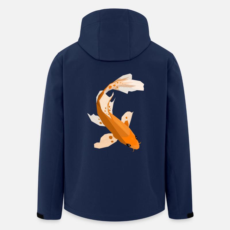 Geometric Koi - Recycelte Männer Softshell-Jacke von Stanley/Stella - Navy