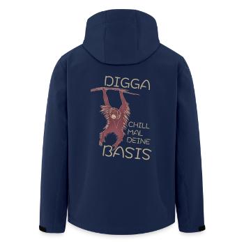 DIGGA CHILL MAL DEINE BASIS - Recycelte Männer Softshell-Jacke von Stanley/Stella - Navy - Hinten - AI Model Male 185 light (185cm)