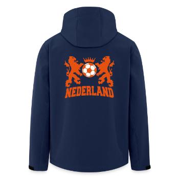 nederland twee leeuwen voetbal en kroon 2c - Men’s Recycled Softshell Jacket by Stanley/Stella - navy - Back - AI Model Male 185 light (185cm)
