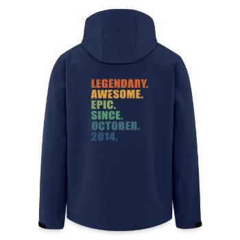 9th Birthday, October 2014, 9 Year Anniversary - Men’s Recycled Softshell Jacket by Stanley/Stella - navy - Back - AI Model Male 185 light (185cm)