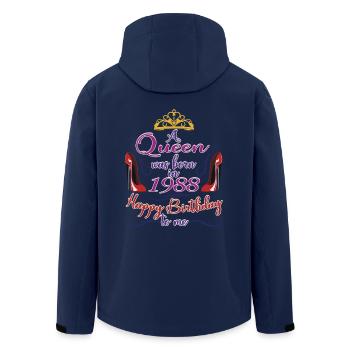 A Queen Was Born In 1988 - 34 Years Old Birthday - Men’s Recycled Softshell Jacket by Stanley/Stella - navy - Back - AI Model Male 185 light (185cm)