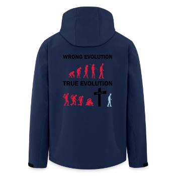 Jésus de la véritable évolution - Veste softshell homme en polyester recyclé Stanley/Stella - marine - Dos - AI Model Male 185 light (185cm)