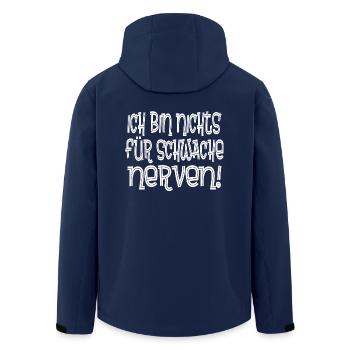 Ich bin nichts für schwache Nerven - Recycelte Männer Softshell-Jacke von Stanley/Stella - Navy - Hinten - AI Model Male 185 light (185cm)