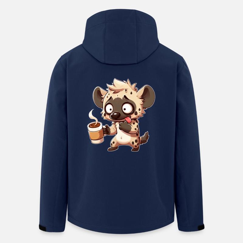 Hyäne Kaffee Kaffeeliebhaber Koffein Lustig - Recycelte Männer Softshell-Jacke von Stanley/Stella - Navy