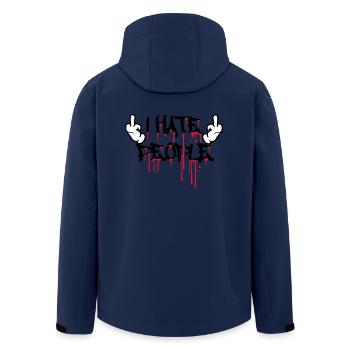 cool i hate people text graffiti spray tropfen blu - Recycelte Männer Softshell-Jacke von Stanley/Stella - Navy - Hinten - AI Model Male 185 light (185cm)