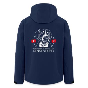 GROSSER SCHWEIZER SENNENHUND Hunde Wilsigns - Recycelte Männer Softshell-Jacke von Stanley/Stella - Navy - Hinten - AI Model Male 185 light (185cm)