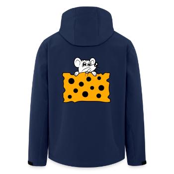 La souris mange d’énormes trous faim de fromage manger délicieux - Veste softshell homme en polyester recyclé Stanley/Stella - marine - Dos - AI Model Male 185 light (185cm)