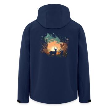 Wildnis - Recycelte Männer Softshell-Jacke von Stanley/Stella - Navy - Hinten - AI Model Male 185 light (185cm)