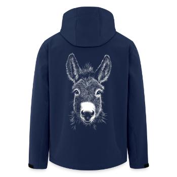 Donkey Portrait Animals Animal - Men’s Recycled Softshell Jacket by Stanley/Stella - navy - Back - AI Model Male 185 light (185cm)