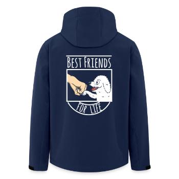 Bichon Frise Best Friends For Life - Men’s Recycled Softshell Jacket by Stanley/Stella - navy - Back - AI Model Male 185 light (185cm)