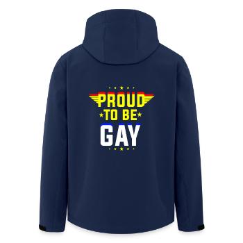 Proud to be gay - Recycelte Männer Softshell-Jacke von Stanley/Stella - Navy - Hinten - AI Model Male 185 light (185cm)