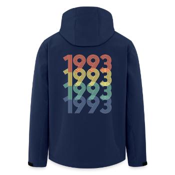 Cool Retro 1993, 30 Jahre alt, Geschenk zum 30. Geburtstag - Recycelte Männer Softshell-Jacke von Stanley/Stella - Navy - Hinten - AI Model Male 185 light (185cm)