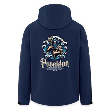 Poseidon God of Storms and Seas Mythology - Men’s Recycled Softshell Jacket by Stanley/Stella - navy - Back - AI Model Male 185 light (185cm)