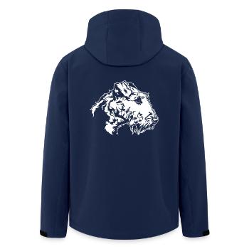 AIREDALE TERRIER Dog Portrait Dog Dogs Wilsigns - Men’s Recycled Softshell Jacket by Stanley/Stella - navy - Back - AI Model Male 185 light (185cm)