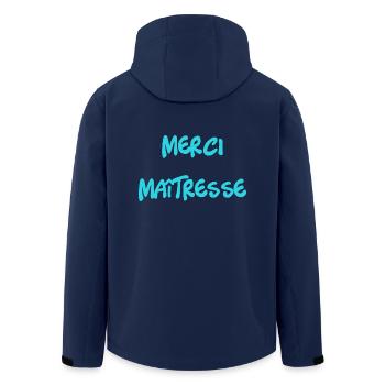 MERCI. MAÎTRESSE. MAÎTRE. MERCI MAÎTRESSE - Veste softshell homme en polyester recyclé Stanley/Stella - marine - Dos - AI Model Male 185 light (185cm)