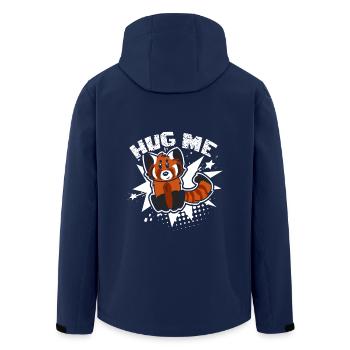 Red Panda Hugs Me - Men’s Recycled Softshell Jacket by Stanley/Stella - navy - Back - AI Model Male 185 light (185cm)