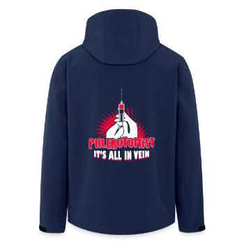 Phlebotomist It's All In Vein - Men’s Recycled Softshell Jacket by Stanley/Stella - navy - Back - AI Model Male 185 light (185cm)