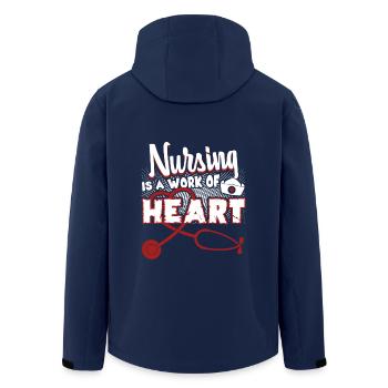 Nursing Is A Work Of Heart - Men’s Recycled Softshell Jacket by Stanley/Stella - navy - Back - AI Model Male 185 light (185cm)