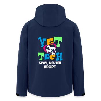 Vet Tech Spay Neuter Adopt - Men’s Recycled Softshell Jacket by Stanley/Stella - navy - Back - AI Model Male 185 light (185cm)