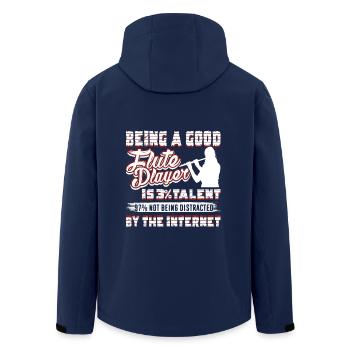 Being A Good Flute Player - Men’s Recycled Softshell Jacket by Stanley/Stella - navy - Back - AI Model Male 185 light (185cm)