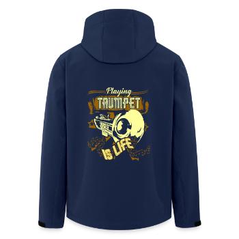Playing Trumpet Is Life - Men’s Recycled Softshell Jacket by Stanley/Stella - navy - Back - AI Model Male 185 light (185cm)