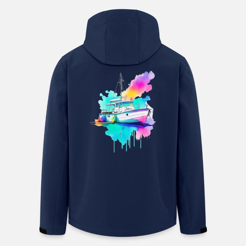 Segelboot - Recycelte Männer Softshell-Jacke von Stanley/Stella - Navy