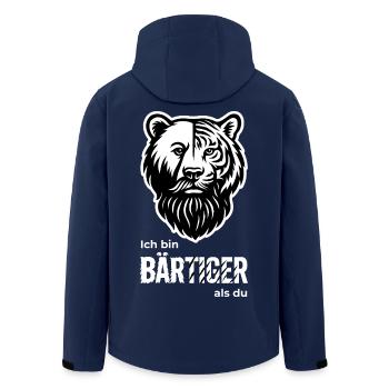 BÄRTIGER Bär & Tiger Bart-Wortspiel - Recycelte Männer Softshell-Jacke von Stanley/Stella - Navy - Hinten - AI Model Male 185 light (185cm)
