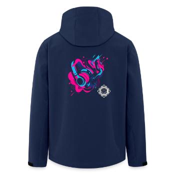 Musik 2 - Recycelte Männer Softshell-Jacke von Stanley/Stella - Navy - Hinten - AI Model Male 185 light (185cm)