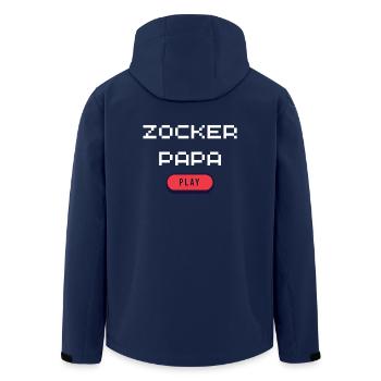 Zocker Papa - Recycelte Männer Softshell-Jacke von Stanley/Stella - Navy - Hinten - AI Model Male 185 light (185cm)