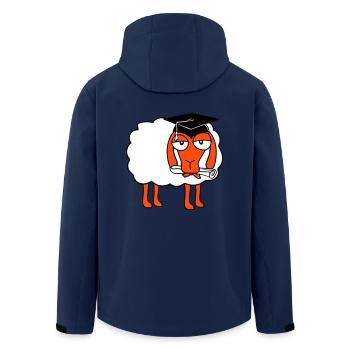 Mouton École Certificat Diplôme Universitaire Abi Étudiants - Veste softshell homme en polyester recyclé Stanley/Stella - marine - Dos - AI Model Male 185 light (185cm)
