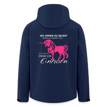 unicorn - Men’s Recycled Softshell Jacket by Stanley/Stella - navy - Back - AI Model Male 185 light (185cm)
