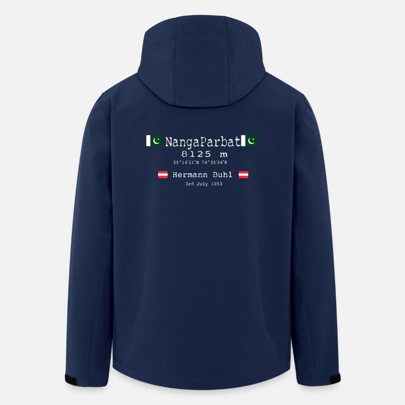 NangaParbat20-01white und die ersten Kletterer - Recycelte Männer Softshell-Jacke von Stanley/Stella - Navy