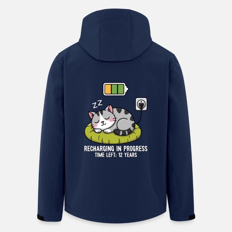 Recharging in Progress Cat - Men’s Recycled Softshell Jacket by Stanley/Stella - navy