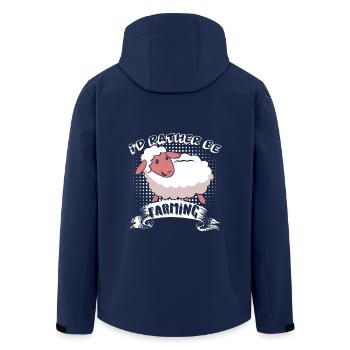 Sheep I'd Rather Be Farming - Men’s Recycled Softshell Jacket by Stanley/Stella - navy - Back - AI Model Male 185 light (185cm)