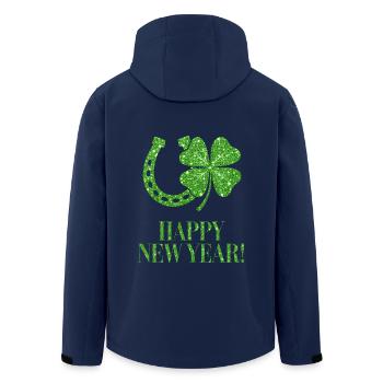 Trèfle Fer à cheval Réveillon du Nouvel An Porte-bonheur - Veste softshell homme en polyester recyclé Stanley/Stella - marine - Dos - AI Model Male 185 light (185cm)