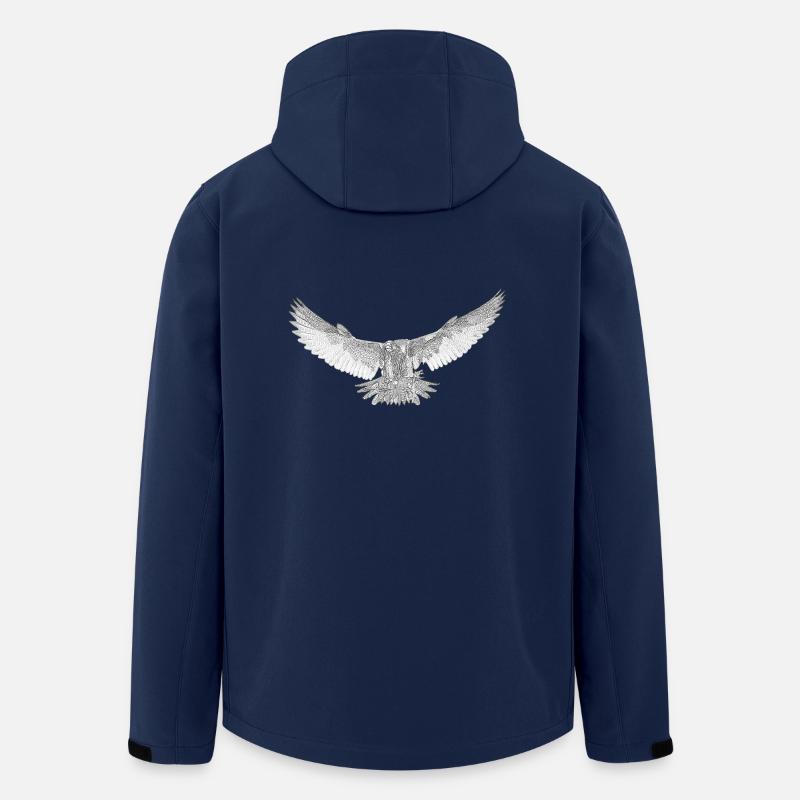 Hawk drawn - Men’s Recycled Softshell Jacket by Stanley/Stella - navy