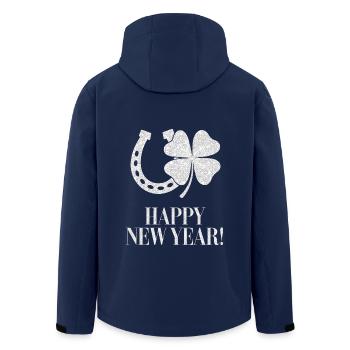 Kleeblatt Hufeisen Silvester Neujahr Glücksbringer - Recycelte Männer Softshell-Jacke von Stanley/Stella - Navy - Hinten - AI Model Male 185 light (185cm)